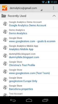 Google Analytics android App screenshot 1